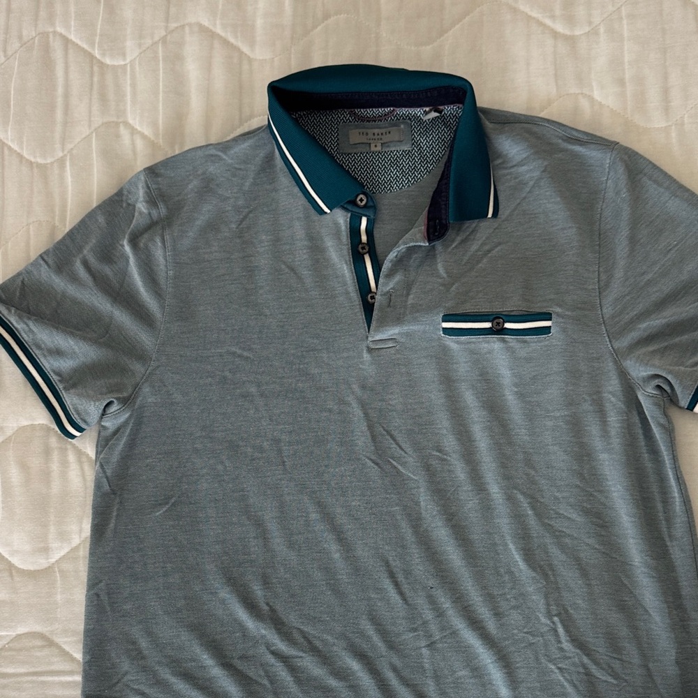 Ted Baker Blue/Green Short Sleeve Polo Shirt